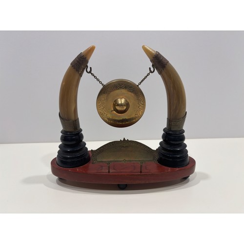 Vintage brass gong desk - vintage,