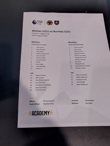 Wolves reserves burnley - wolves,