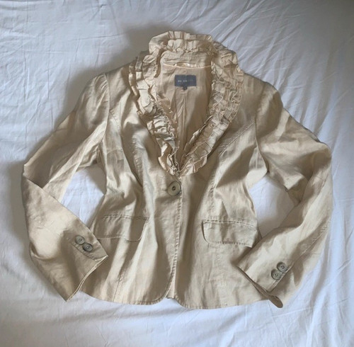 Y2k per una beige denim - per, ruffle