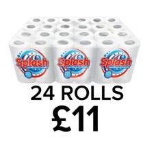 24 Kitchen Roll Towel 2 Ply Per Roll - Splash Absorbent Printed! Tracked Del