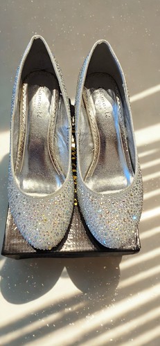 Silver diamante shoes - diamante,