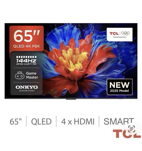 Tcl 65p8k 4k uhd qled - 65",
