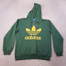 Adidas Mens Hoodie Small Green Trefoil Firebird Originals Rasta Jamaica Jumper