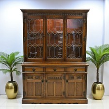 Old Charm Display Cabinet Sideboard Light Oak Finish Cupboards FREE UK Delivery