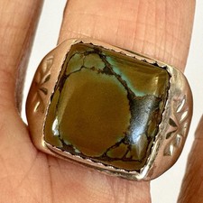 Navajo Turquoise Mens Ring Sz