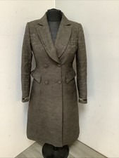 Ladies Noa Noa Owners Coat Brown Wool Blend Overcoat MEDIUM