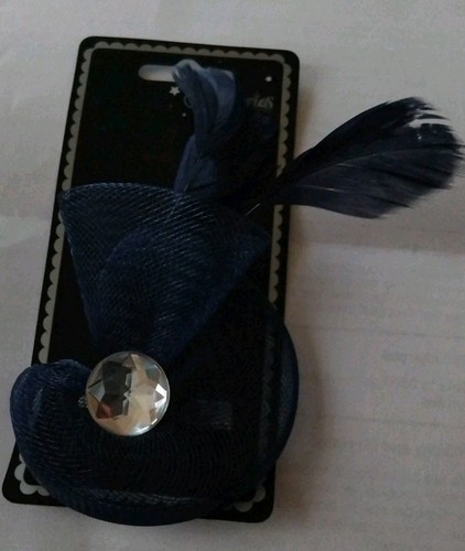 Navy blue fascinator - navy, with