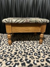 Embroidered footstool with lid