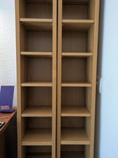 Oak Slim Bookcase/Cd/DVD Storage