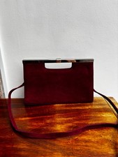 Peter Kaiser suede handbag , dark red wine colour , detatchable shoulder strap