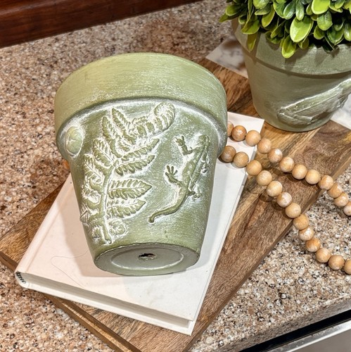 Handcrafted clay planter - clay,