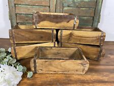 Vintage Authentic Indian Wooden Brick Mould Display Shelf Storage Crate Planter