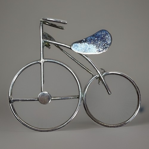 Penny farthing bicycle brooch - bicycle,