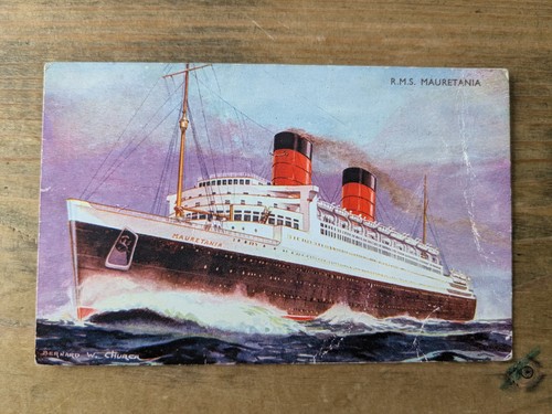 Rms mauretania postcard - rms,