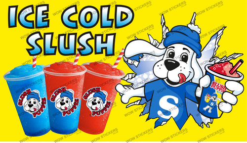 Ice cream van sticker slush - cream,
