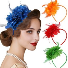 Wedding Fascinator Headpiece Feather Flower Headband Headwear Cocktail Tea Party