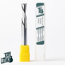 2 Flute Spiral Down Cut Router Bit 1/4" Shank 6.35mm Cut Carbide CNC Endmill
