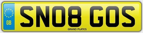 Snob number plate sn08 gos - plate,