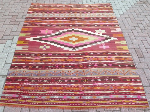 Vintage turkish handmade kilim - handmade,