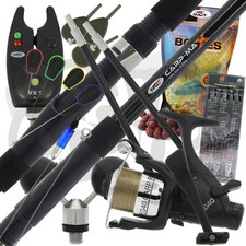 Carp Fishing Setup 12ft 3 Peice Rod Reel Bite Alarm & Tackle & Bait Starter Set