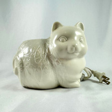 Yankee Candle White Kitty Cat Electric Wax Melts Tart Warmer Lights Up! RARE!