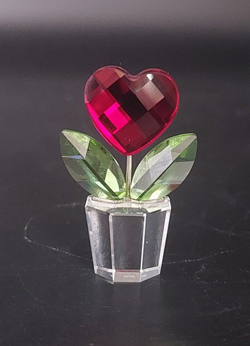 Swarovski crystal heart flower - crystal,