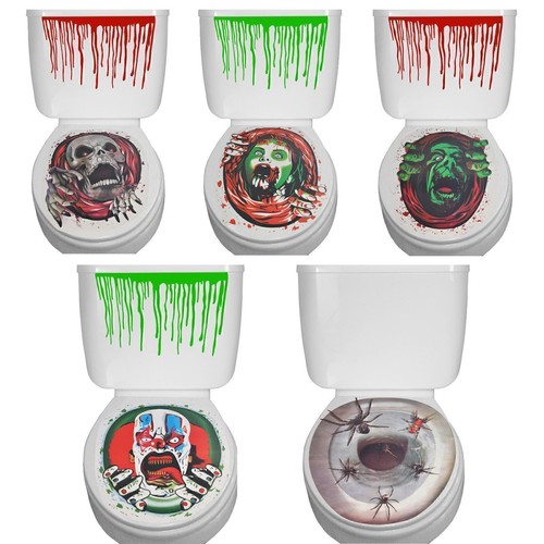 Toilet seat sticker halloween - toilet,