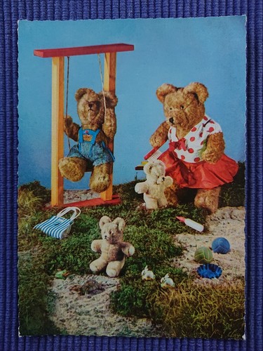Old postcard teddy - postcard,