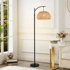 Floor Lamp with Bamboo Shade, Floor Lamp for Home Office, Bedroom, Living Room