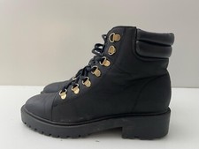 PRIMARK Women’s Black Lace Up Faux Leather Ankle Boots Size UK 5 EU 37 - B18