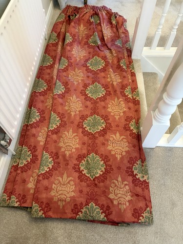 Red green beige - red/green/beige, damask
