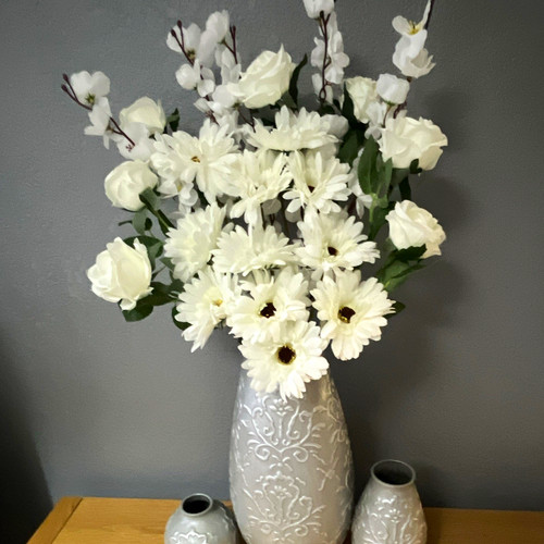 Artificial white rose daisy - artificial, &