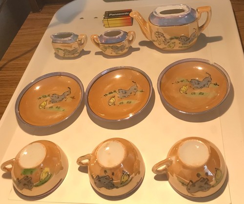 Old dolls house china tea - , set.