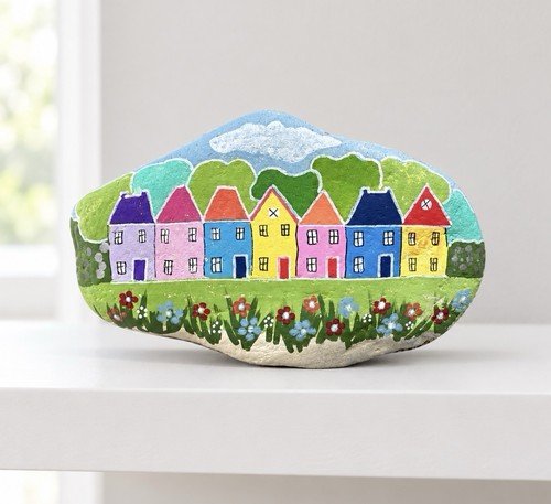 Original hand painted pebble - original,
