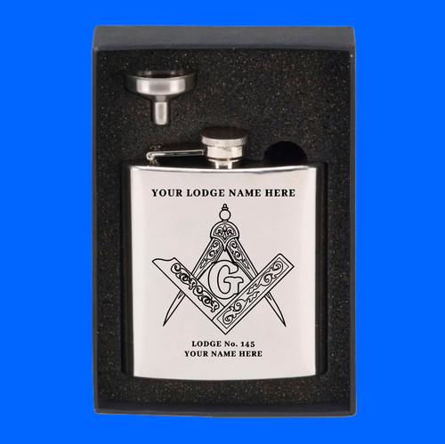 Loyalist masonic hip flask 6oz - masonic,