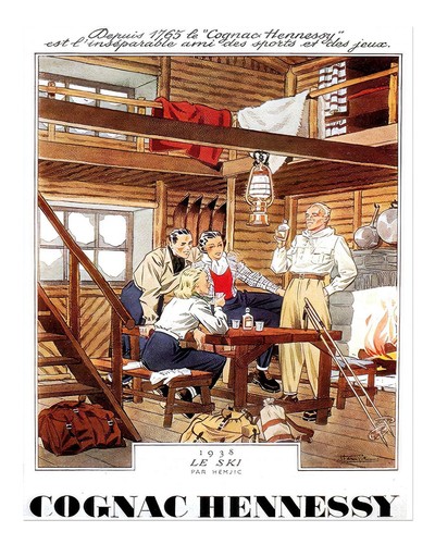 Vintage ski lodge - vintage, poster