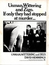 (F&F50) MOVIE ADVERT 11X8" UNMAN, WITTERING & ZIGO : DAVID HEMMINGS