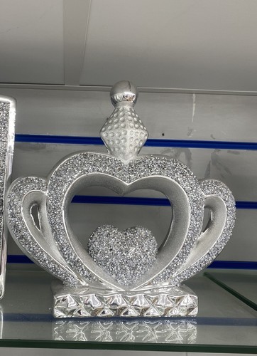 Silver crushed diamond queen - crushed,