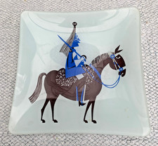 Retro Kenneth Townsend  Sights of London, Chance Glass Trinket Dish, Horse Guard