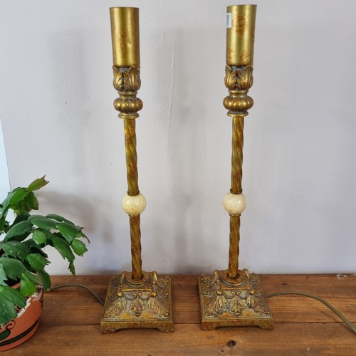 Pair tall table lamps - pair,
