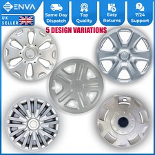 15 INCH FITS UNIVERSAL WHEEL TRIMS CAR COVERS HUB CAPS SILVER PLASTIC 15"