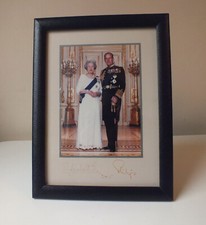 Signed photograph HM Queen Elizabeth II HRH Prince Philip The Duke Signature