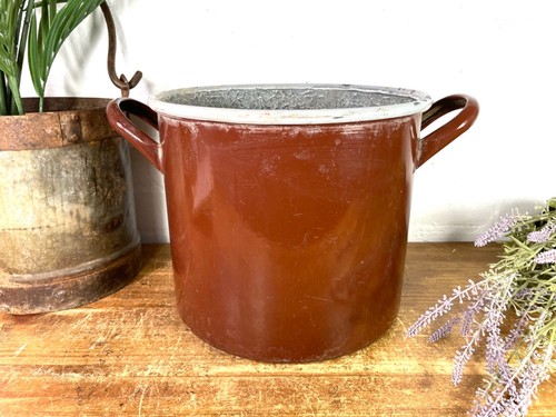 Vintage french brown - vintage, enamel
