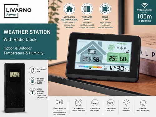 Weather station indoor outdoor - indoor,