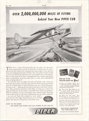 Piper cub 1946 vintage - piper,