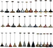 Industrial Ceiling Light Hanging Metal Lampshade E27 Fitting Indoor Pendant Lamp