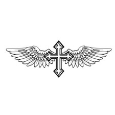 CROSS / WING TEMPORARY TATTOO  long lasting waterproof neck body arm tats