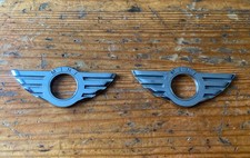 2x For MINI Cooper Chrome Door Pin Lock Wing JCW Badge Emblem R50 R52 R53 R56