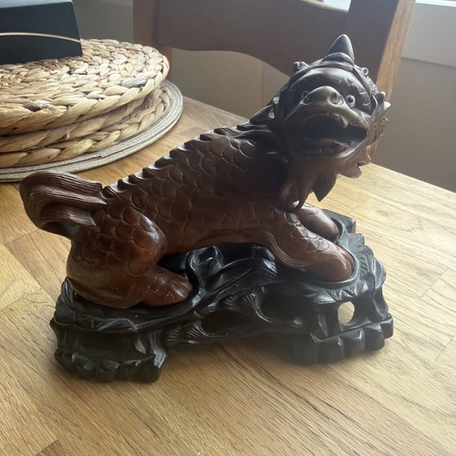 Carved dog foo - carved, c.1900