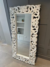 Mirror Extra Large Full Length Wall Vintage Antique White Leaner 173cm x 87cm -